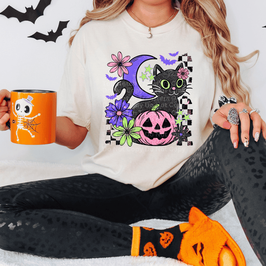 Black Cat DTF Transfer