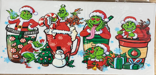 Green one Christmas Drinks UV DTF 16oz Cup Wrap