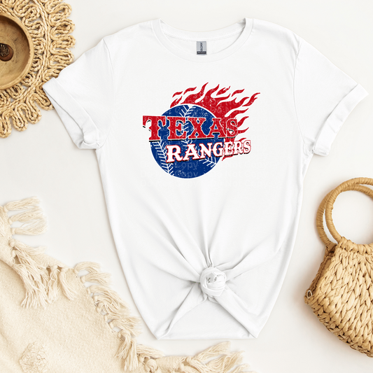 TR Flaming Baseball DTF Transfer
