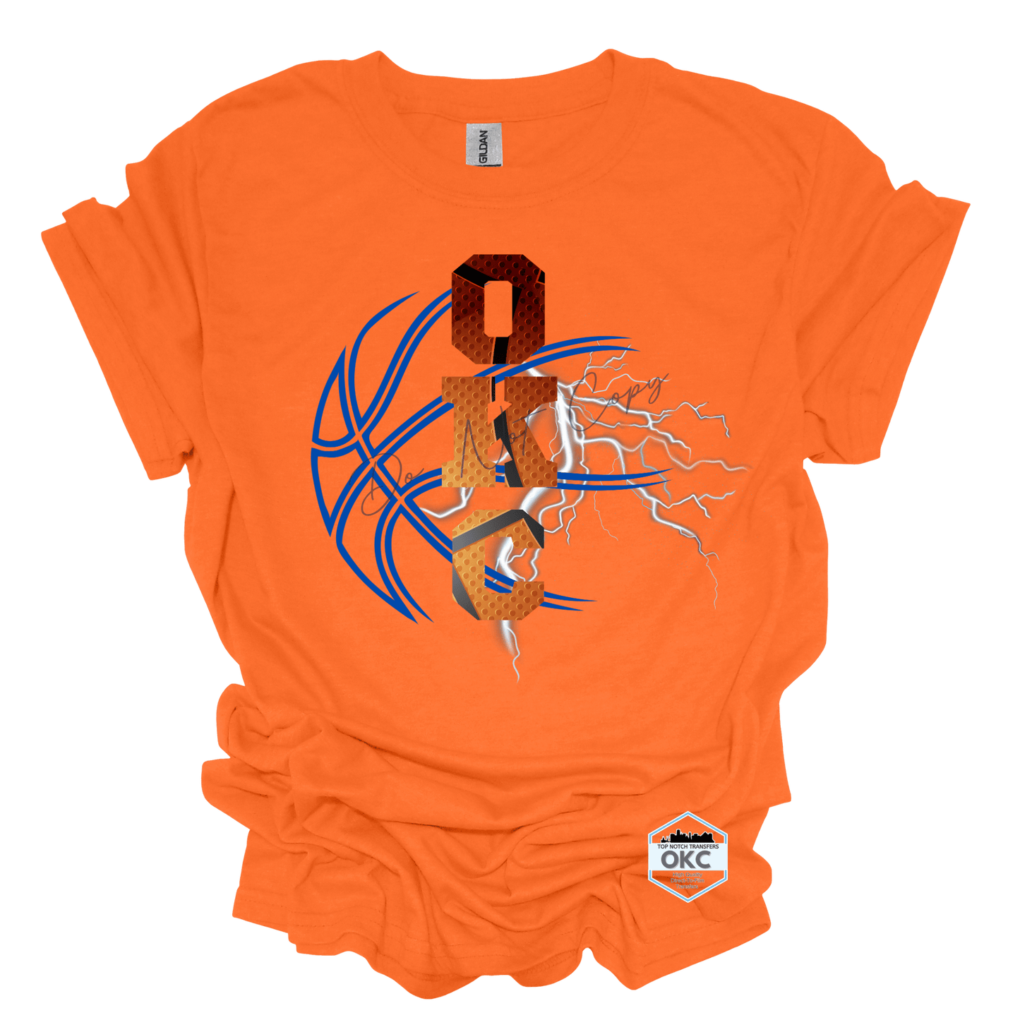 OKC Basketball Lightning Coils T-Shirt