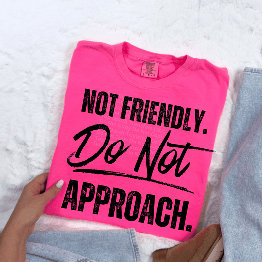 Not Friendly. Do Not Approach. DTF Transfer