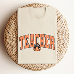 Teacher - Orange with Pumpkin DTF Transfer