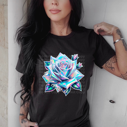 Metallic Rose DTF Transfer
