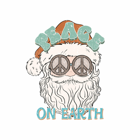 Santa Peace on Earth DTF Transfer