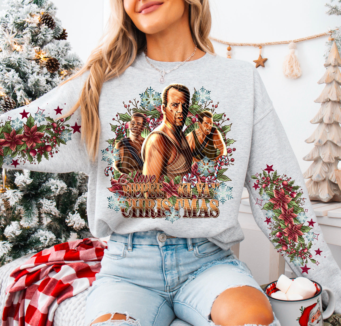 Die_Hard Christmas *Optional long sleeve design* DTF Transfer