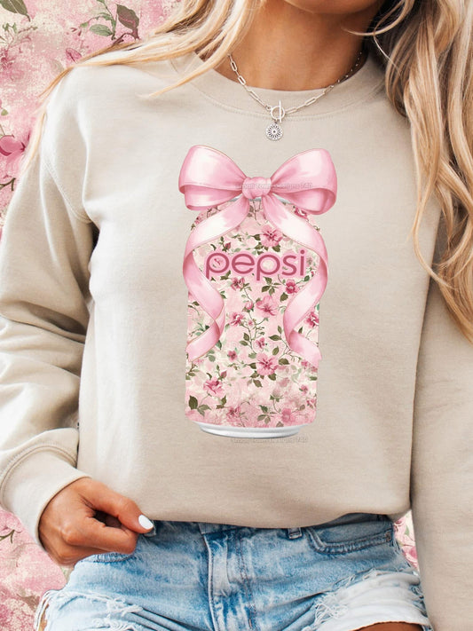 Pepsi Floral w/ pink bow DTF Transfer