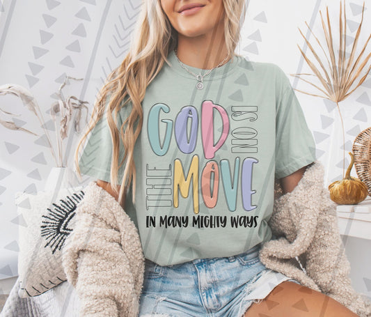 God is on the move DTF Transfer