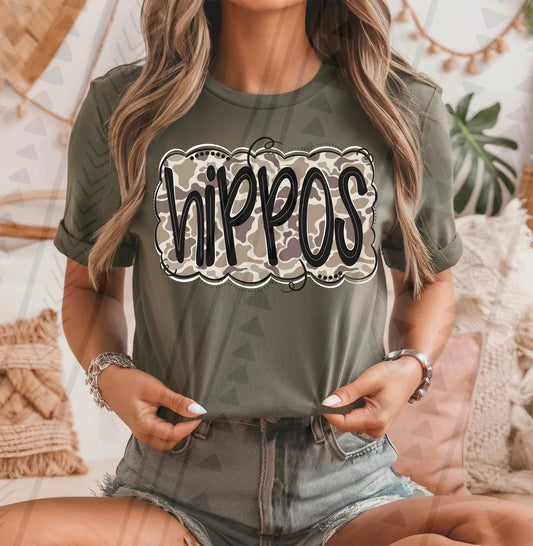 Hippos Camo DTF Transfer