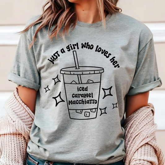 Just a girl who loves her *Custom* leave requested drink name in notes DTF Transfer