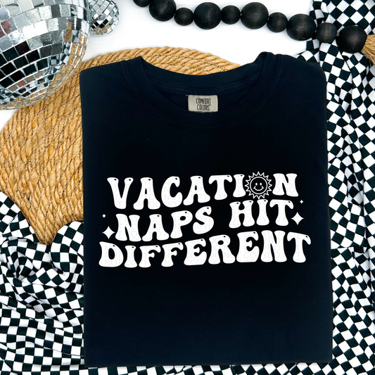 Vacation Naps Hit Different White DTF Transfer