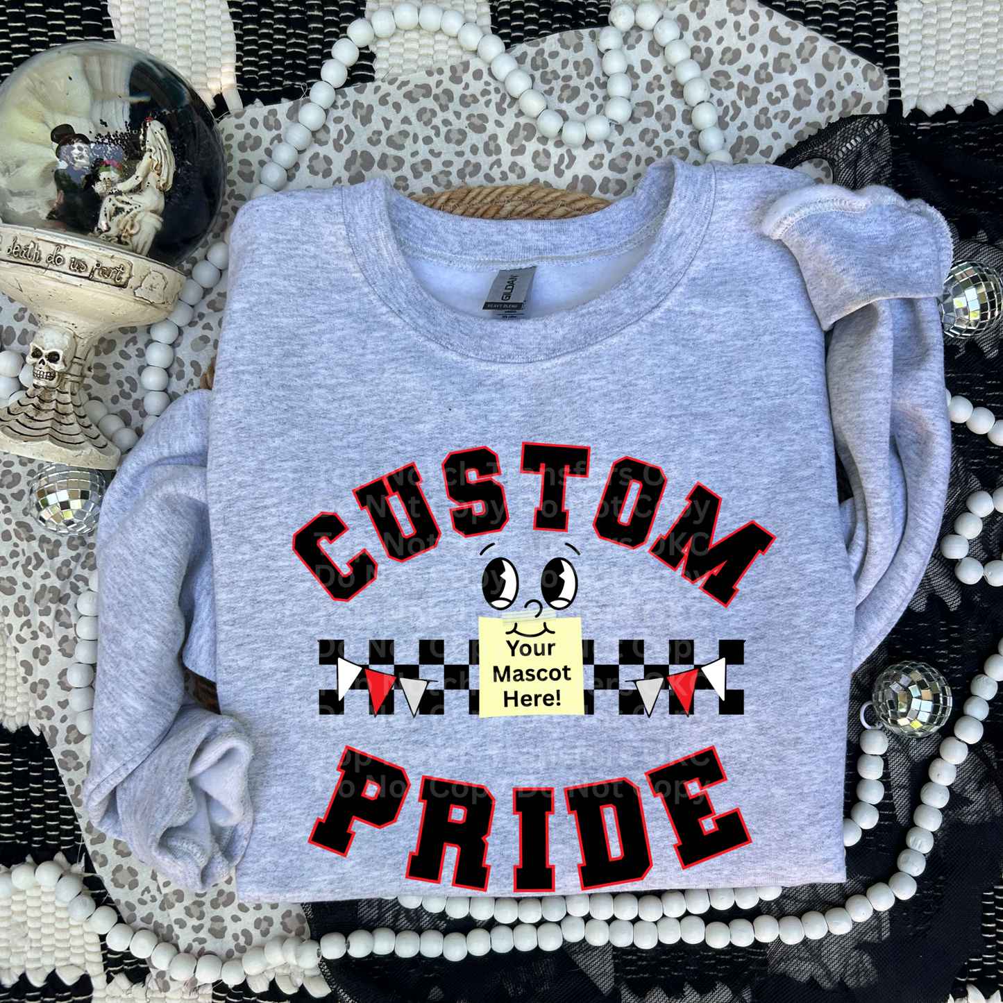 Custom- Mascot Pride Checkers DTF Transfer (*Leave Mascot, School and Colors in Checkout Notes