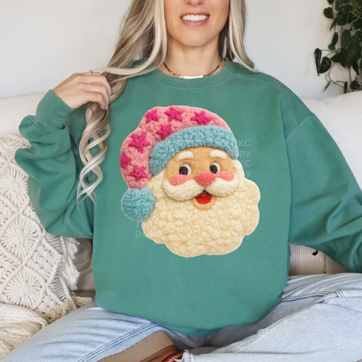 Christmas Santa Faux Yarn DTF Transfer