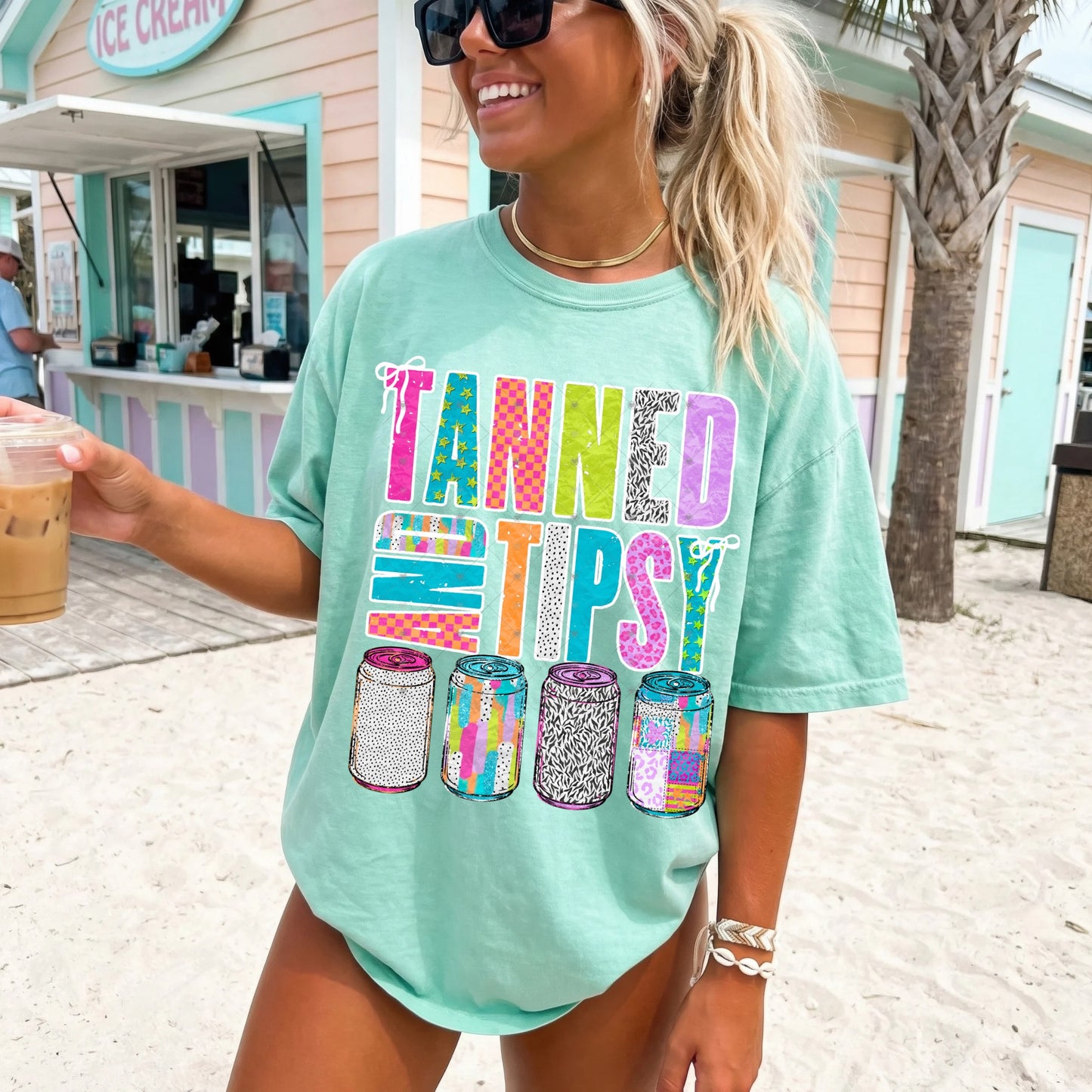 Tanned & Tipsy w/ cans DTF Transfers