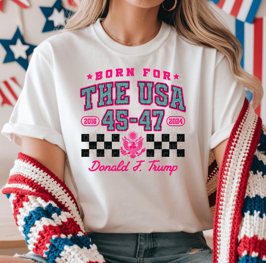 Born for the USA pink DTF Transfer