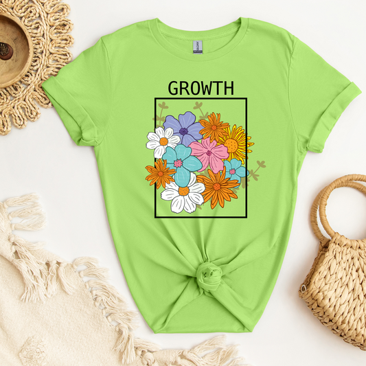 Growth Flowers in a Black Frame DTF Transfer