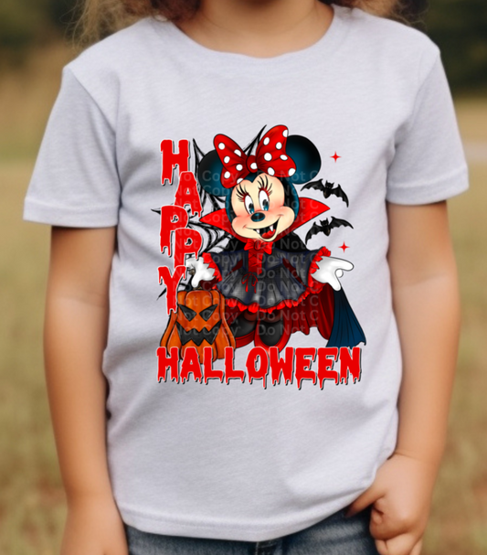 Happy Halloween Mouse with Bow DTF Transfer