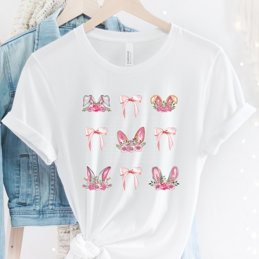Bunny Ears and Pink Bows Coquette DTF Transfer