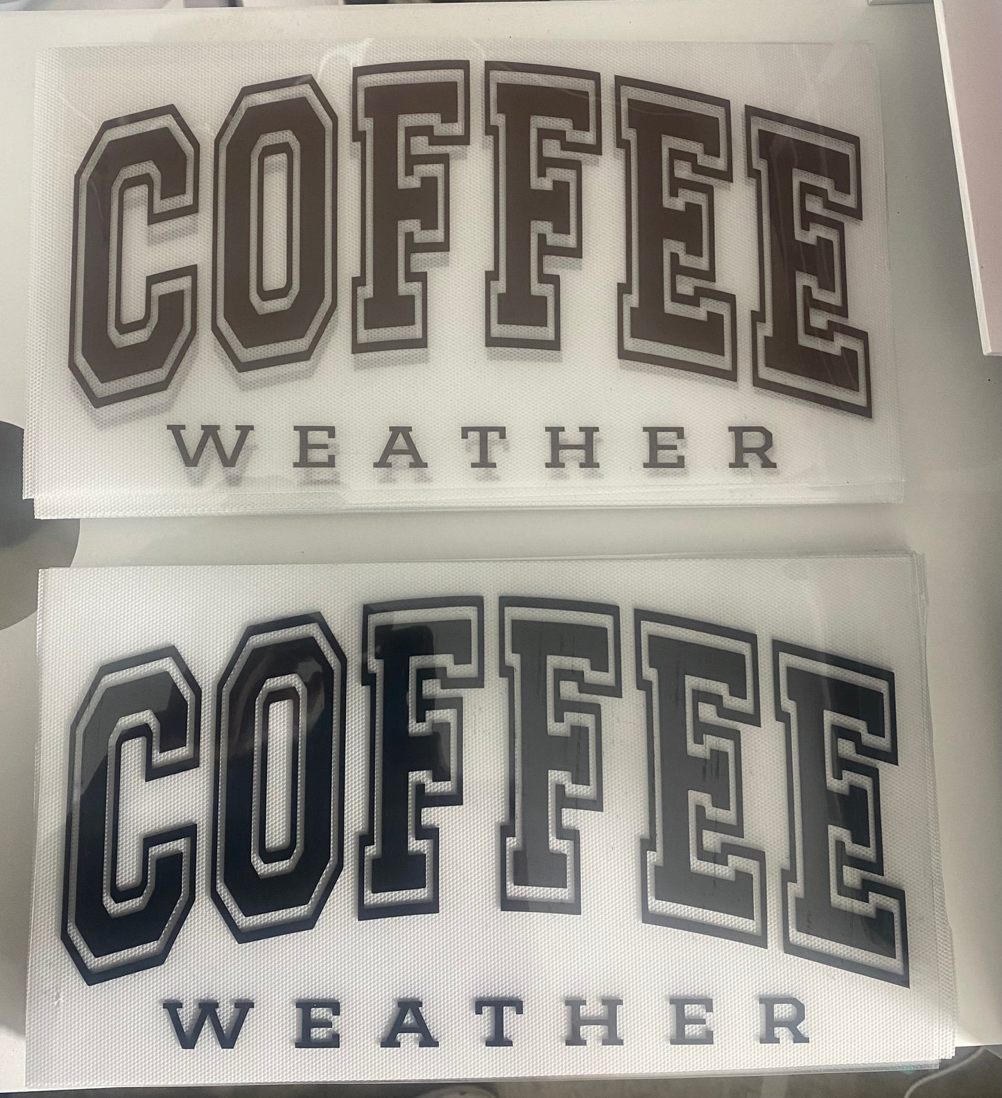 Coffee Weather 3D Puff Transfer *2 Colors Available*
