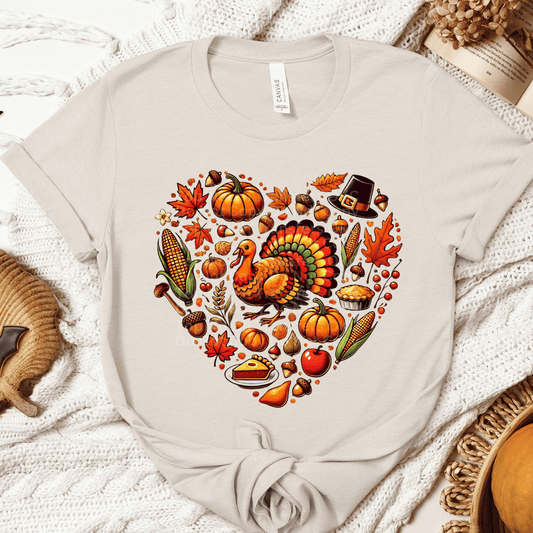 Thanksgiving Heart DTF Transfer