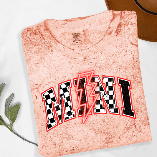 Checkered Mini Neon Red DTF Transfer