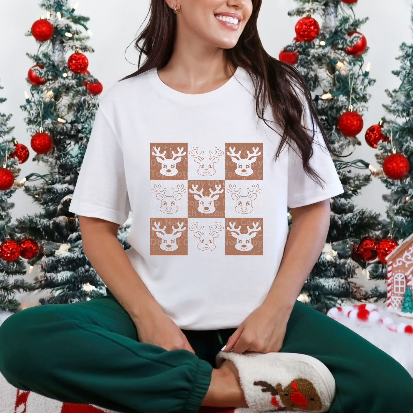 Vintage Christmas Reindeer Coquette DTF Transfer