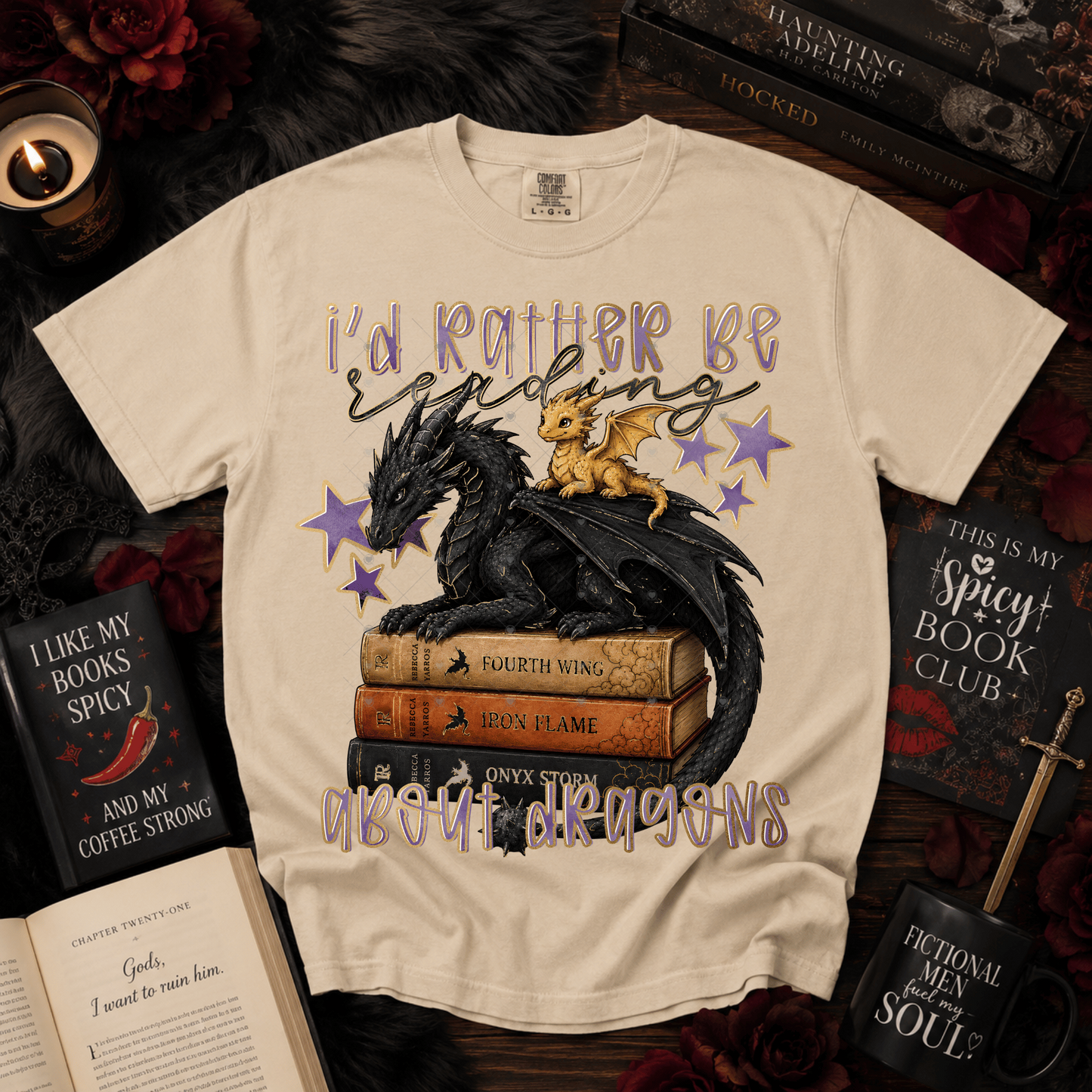 I’d Rather Be Reading About Dragons DTF Transfer