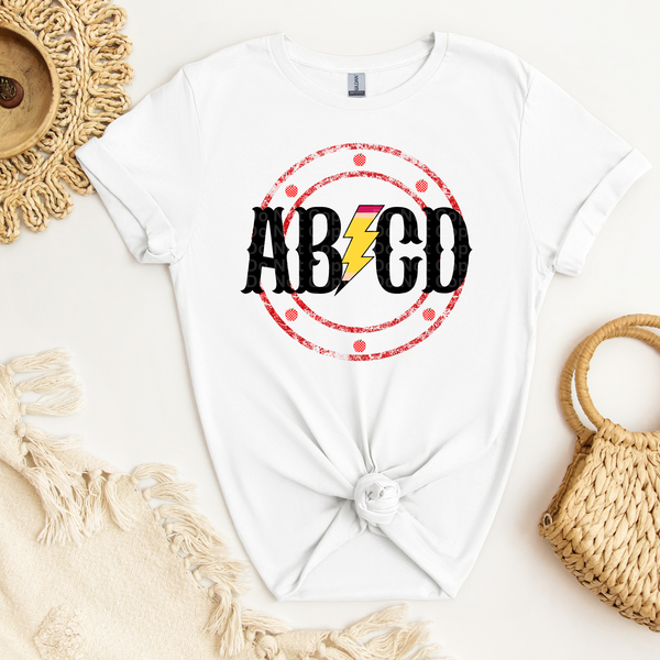 ABCD Red with Checkered Apples DTF Transfer