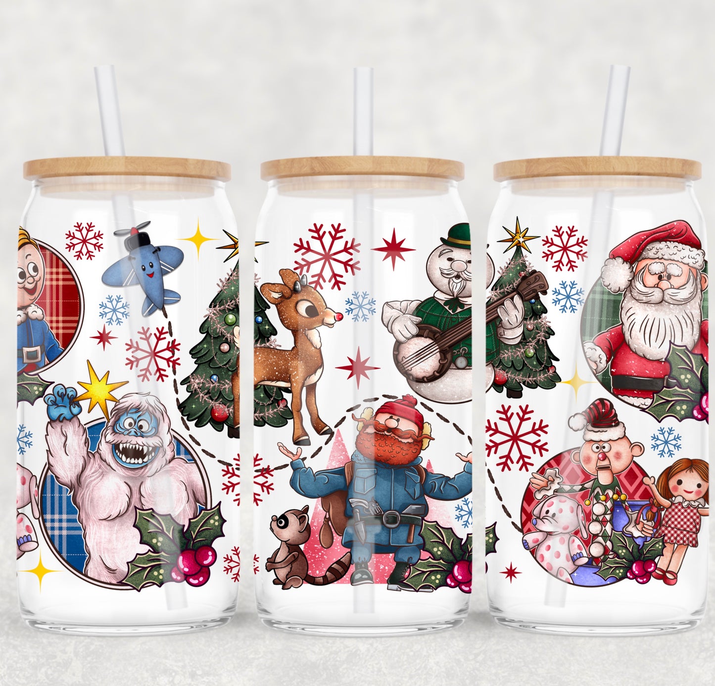 Rudolph UV DTF 16oz Cup Wrap