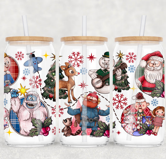 Rudolph UV DTF 16oz Cup Wrap