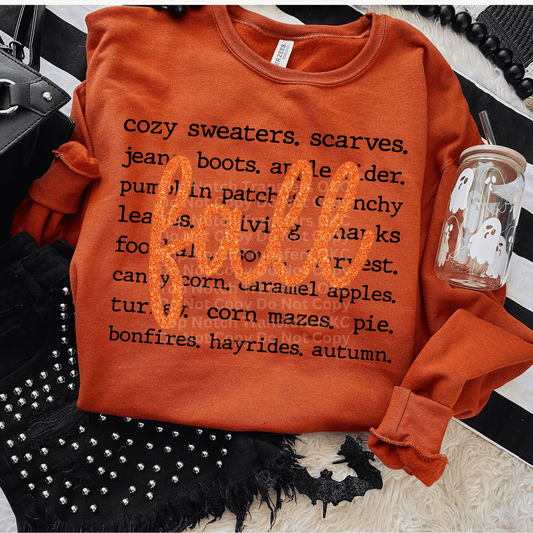 Fall words black DTF Transfer