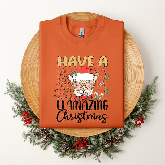 Have a Llamazing Christmas DTF Transfer