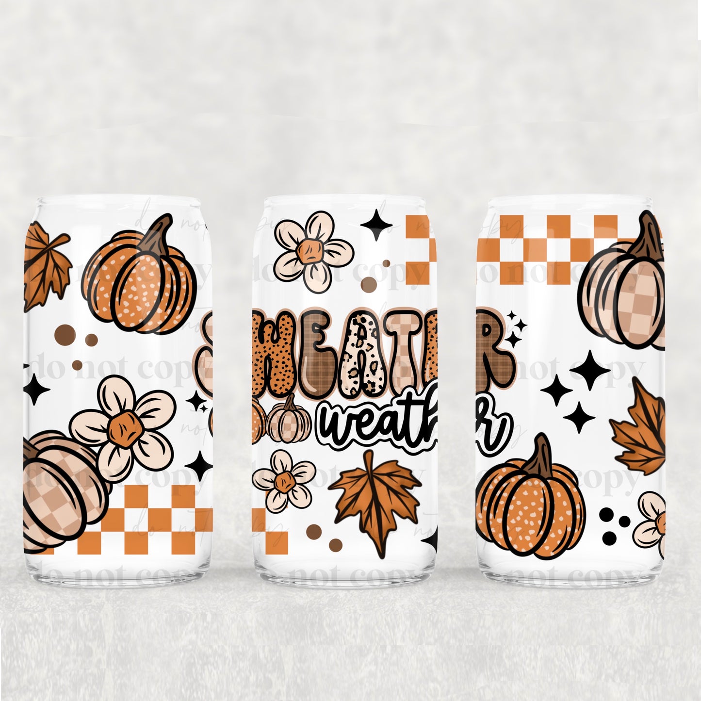 Sweater Weather Fall UV DTF 16 oz Cup Wrap *CSC 0925*