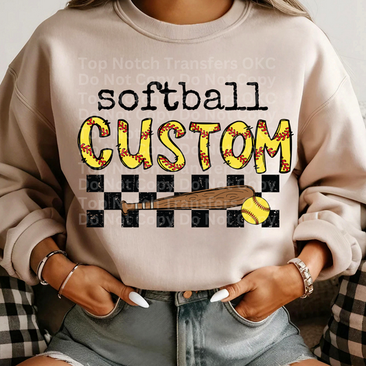 Custom Name Softball DTF Transfer*Leave name in checkout notes*