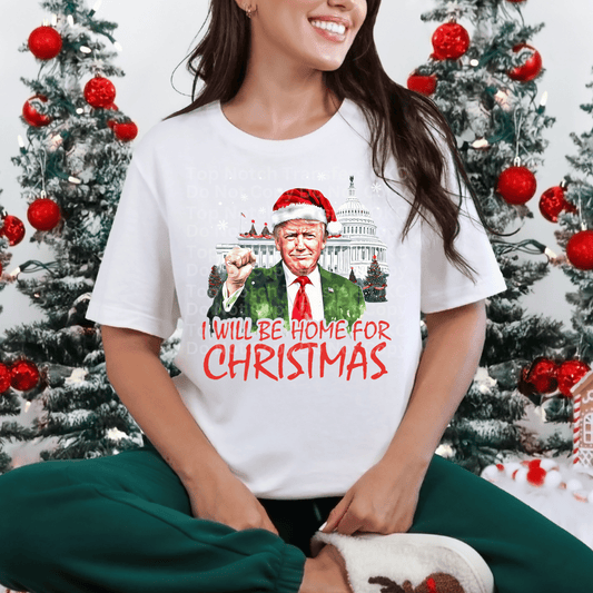 Trump I’ll Be Home For Christmas Green Suit DTF Transfer