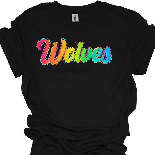 Rainbow Wolves DTF Transfer