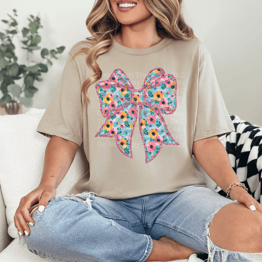 Spring Floral Bow DTF Transfer