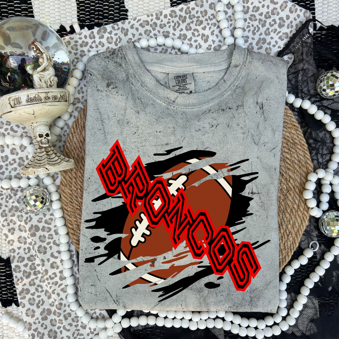 Custom- Mascot Slash Football DTF Transfer (*Leave Mascot & Colors in Checkout Notes.)