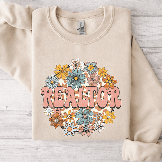 Realtor Boho Floral DTF Transfer