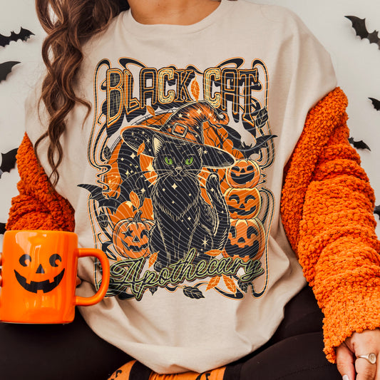 Black Cat Apothecary DTF Transfer