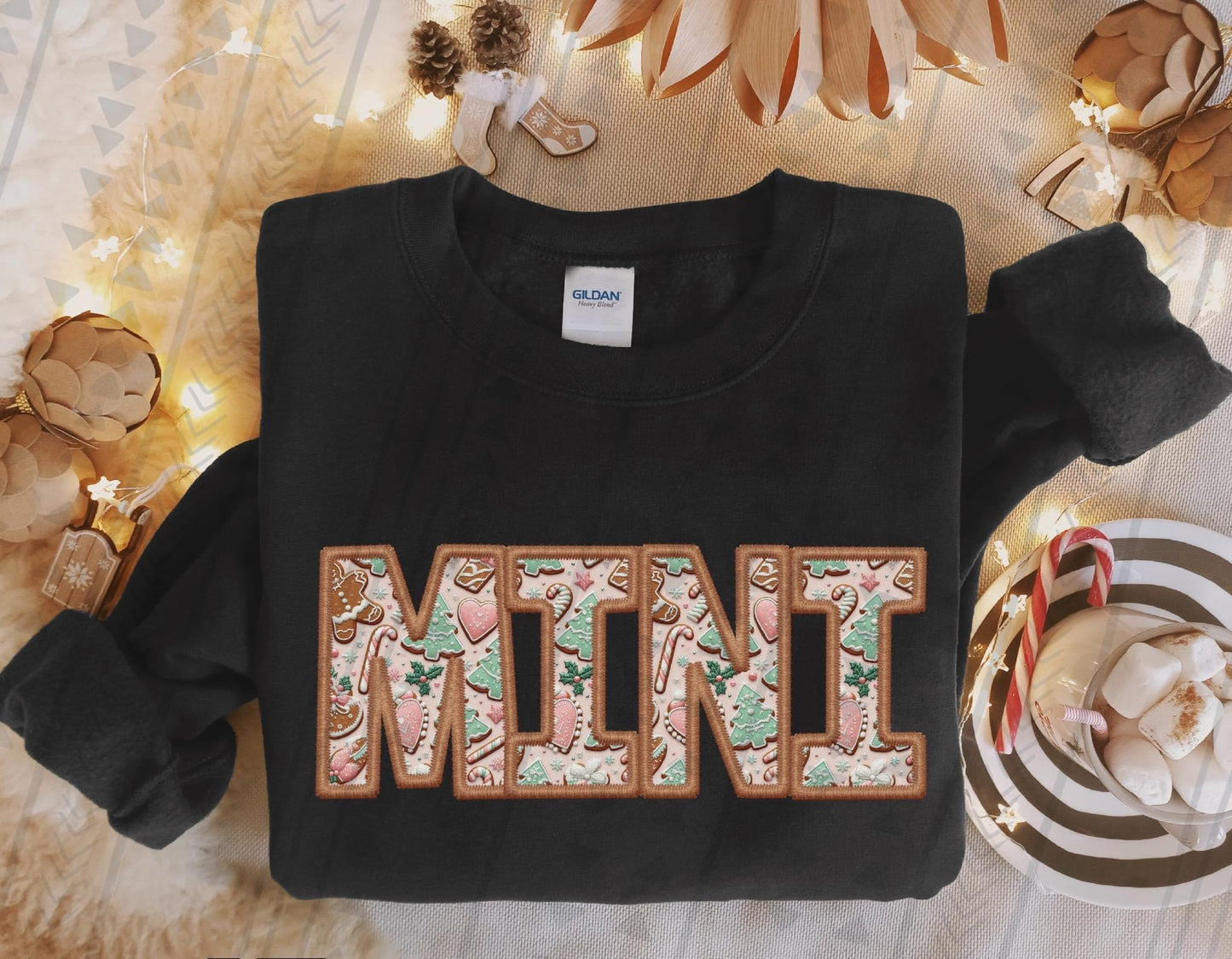 Mini Gingerbread Faux Embroidery DTF Transfer