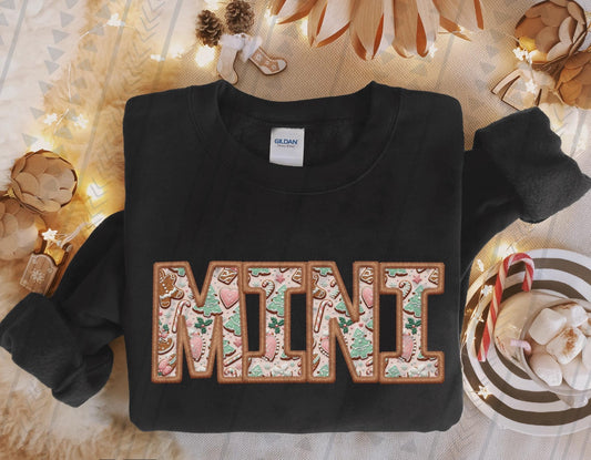 Mini Gingerbread Faux Embroidery DTF Transfer