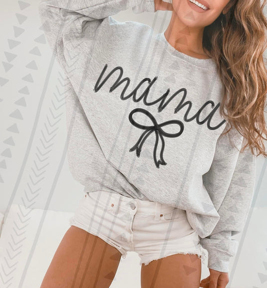 Mama Black Stitching DTF Transfer