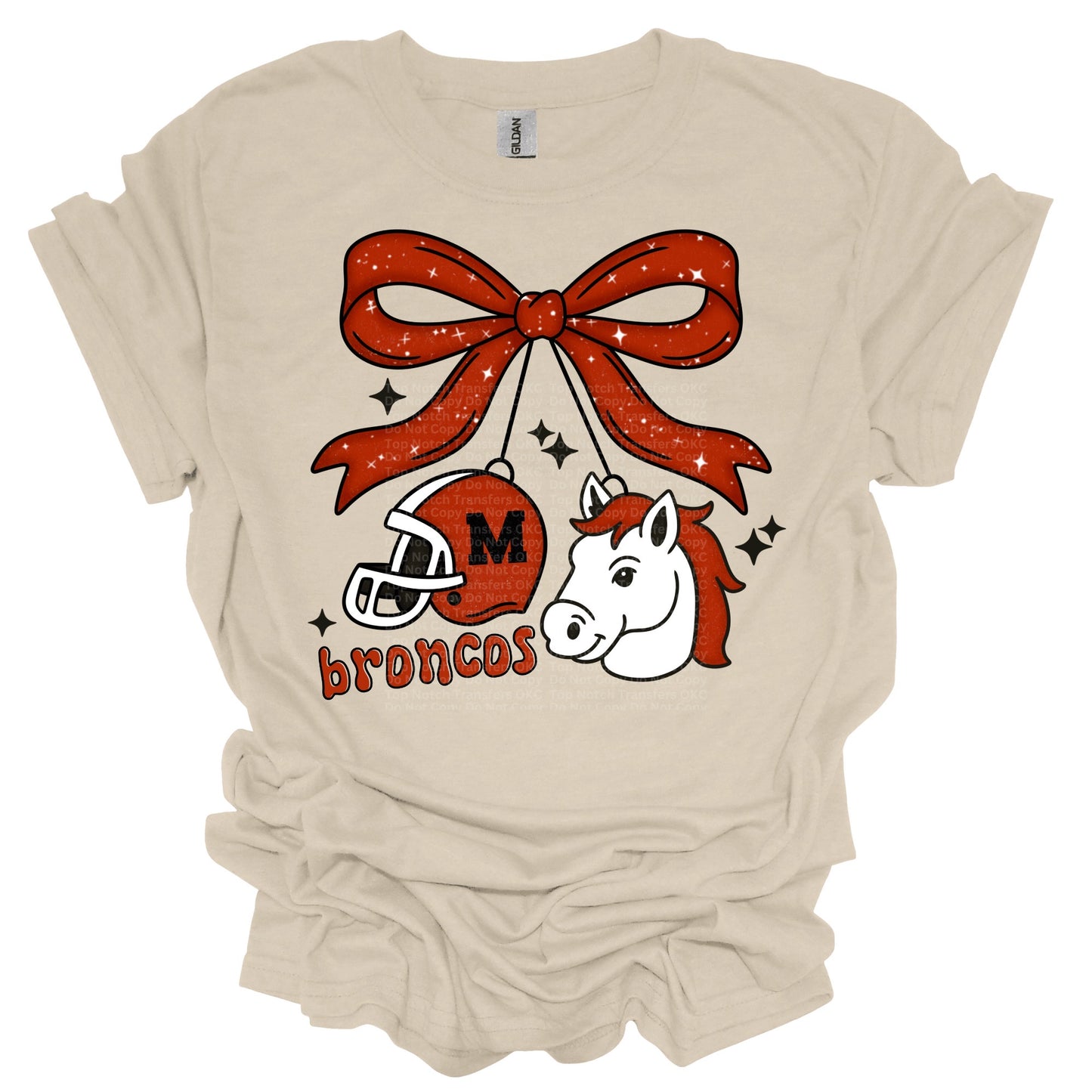Bow w/ Helmet & Mascot (white) T-Shirt