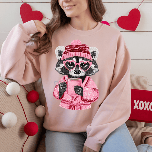 Valentine’s Raccoon DTF Transfer