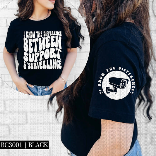 Support & Surveillance White DTF Transfer