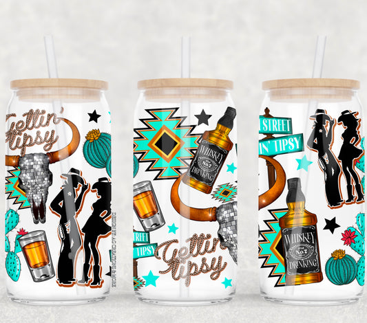Gettin’ Tipsy UV DTF 16oz Cup Wrap