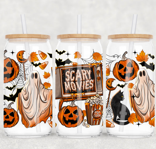 Scary Movie Ghost UV DTF 16oz Cup Wrap