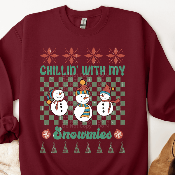 Chillin’ with my Snowmies Ugly Christmas Sweater DTF Transfer