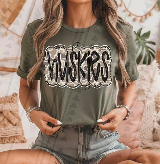 Huskies Camo DTF Transfer