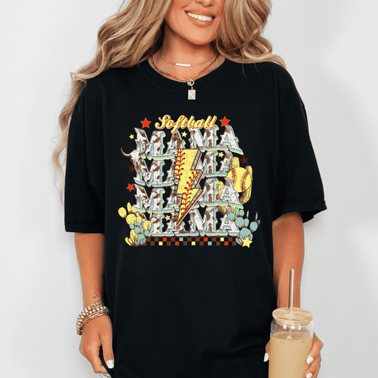 Softball Mama Western DTF Transfer